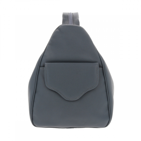 Rucsac de dama din piele naturala moale, model 126, Gri mat [2]