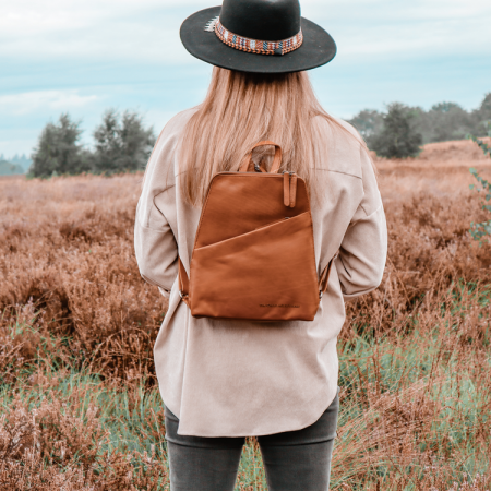 Rucsac de dama din piele naturala, The Chesterfield Brand, Claire, Maro coniac [6]