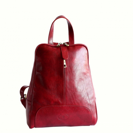 Rucsacuri - Rucsac  de dama din piele rosie model R102