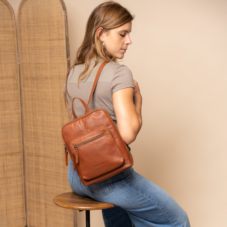 Rucsacuri - Rucsac de dama, The Chesterfield Brand din piele naturala, Floran, Maro coniac