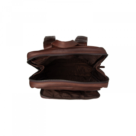 Rucsac de laptop din piele naturala, The Chesterfield Brand, Jasper, Maro inchis [3]