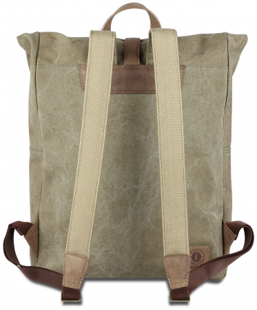 Rucsac pentru barbati, bumbac rezistent si piele naturala, Klondike, seria Dawson, Verde olive [8]