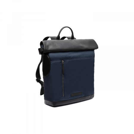 Rucsac din piele si nylon, The Chesterfield Brand, Bornholm, Bleumarin