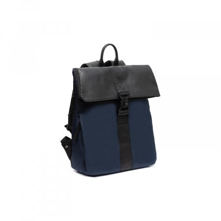 Rucsac din piele si nylon, The Chesterfield Brand, Trondheim, Bleumarin