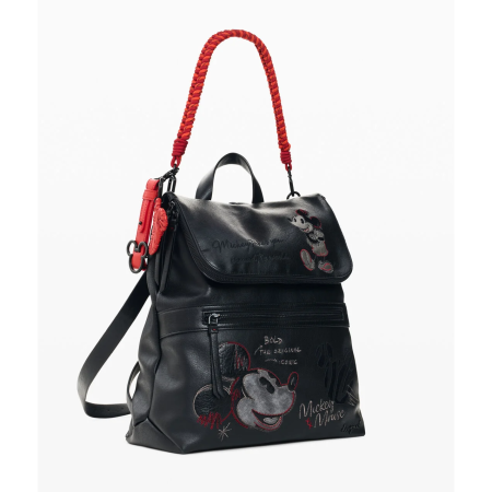 Rucsacuri - Rucsac  Disney mediu de dama Desigual, cu imprimeu, seria Mickey Face Hampton, Negru