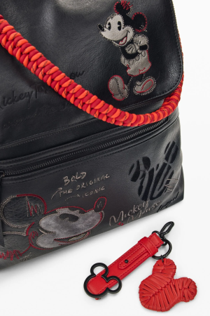 Rucsac  Disney mediu de dama Desigual, cu imprimeu, seria Mickey Face Hampton, Negru [2]