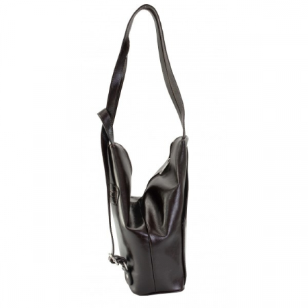 Rucsac/geanta dama din piele naturala fina, model 133, Maro inchis [4]
