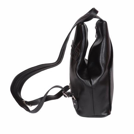 Rucsac/geanta dama din piele naturala moale, model 133, Negru mat [4]