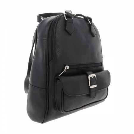 Genti de zi - Rucsac/geanta dama din piele naturala moale, model 194, Negru