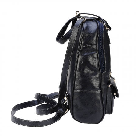 Rucsac/geanta dama din piele naturala moale, model 194, Bleumarin mat [3]