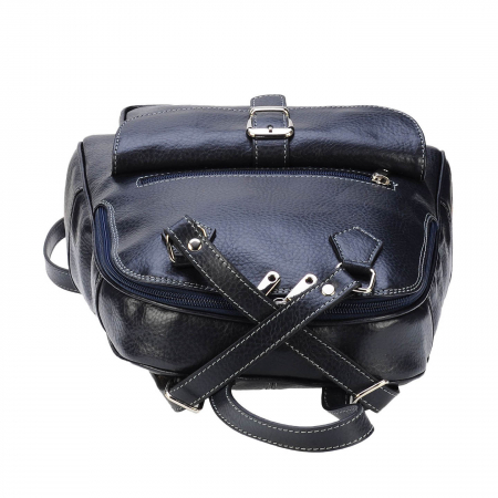 Rucsac/geanta dama din piele naturala moale, model 194, Bleumarin mat [4]