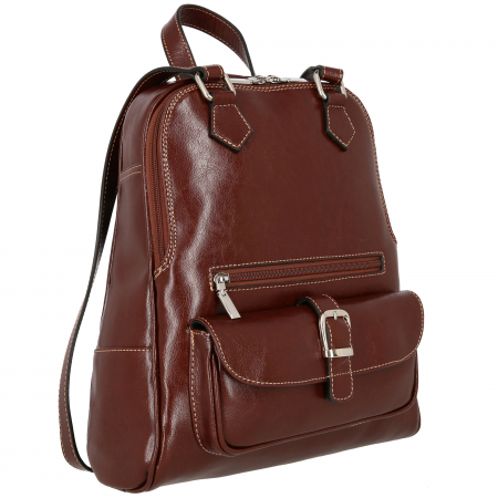 Genti de zi - Rucsac/geanta dama din piele naturala, model 194, Maro coniac