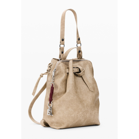 Rucsacuri - Rucsac / geanta de dama, Desigual, seria Half Logo Luen - Bej crud