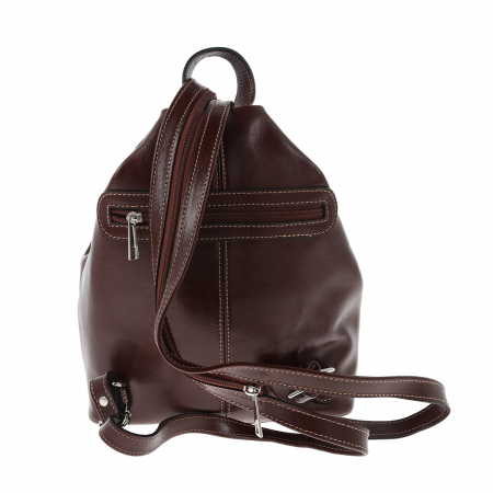 Rucsac/geanta dama din piele naturala fina, model 133, Maro coniac [3]