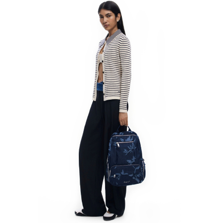 Rucsac mare de dama din denim, Desigual, seria Kilo Chester Mini, Bleumarin [6]