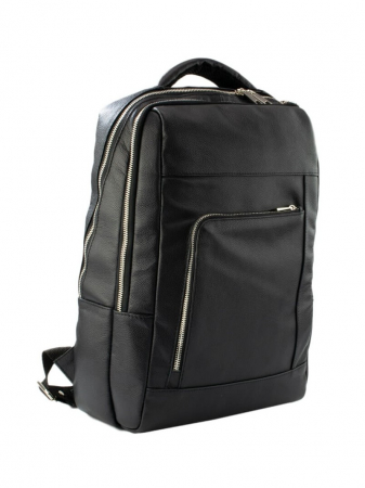 Rucsacuri - Rucsac unisex din piele naturala moale, model 259, Negru