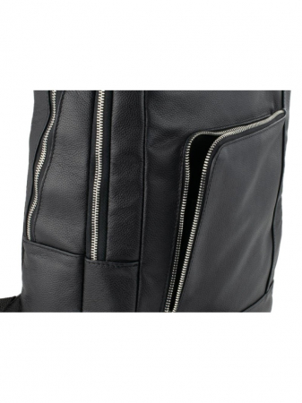 Rucsac unisex din piele naturala moale, model 259, Negru [6]
