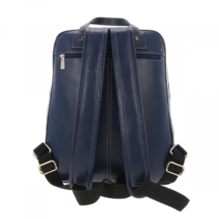 Rucsac unisex din piele naturala moale, model 245, Bleumarin mat [3]