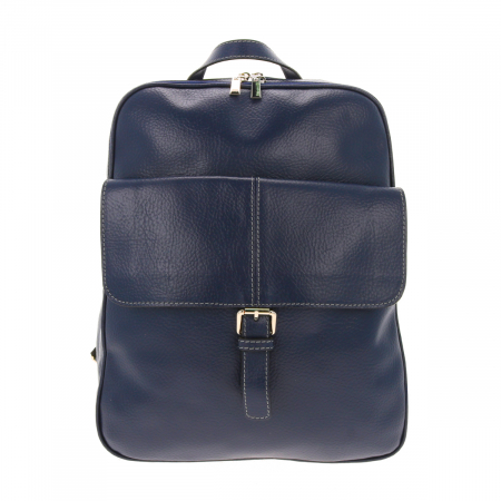 Rucsac unisex din piele naturala moale, model 245, Bleumarin mat [2]