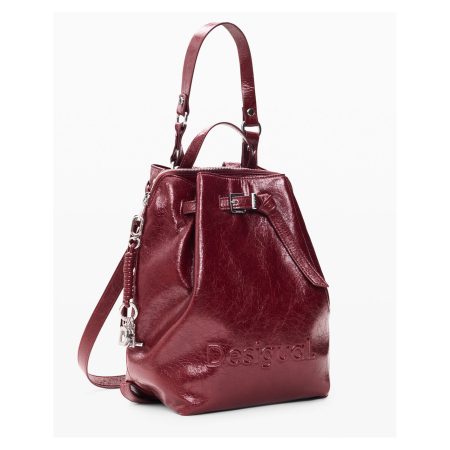 Rucsacuri - Rucsac mediu de dama, Desigual, seria Half Logo Luena, Rosu