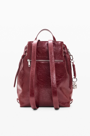 Rucsac mediu de dama, Desigual, seria Half Logo Luena, Rosu [4]