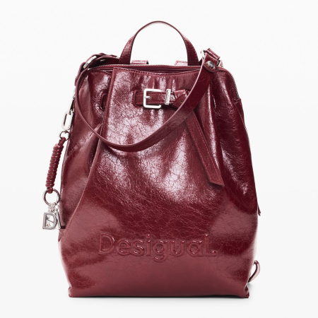 Rucsac mediu de dama, Desigual, seria Half Logo Luena, Rosu [1]
