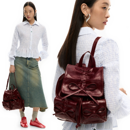 Rucsac mic de dama, Desigual, Candy Bow, Bordo [2]