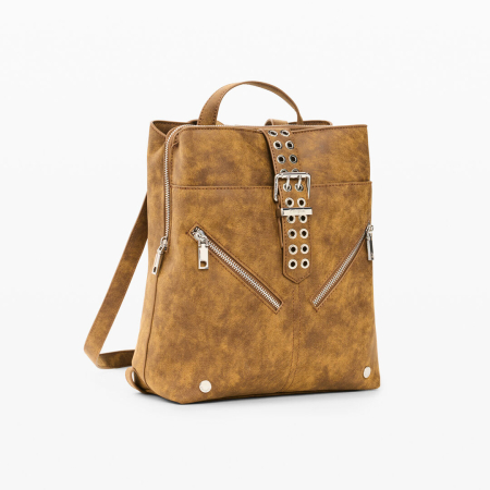 Rucsacuri - Rucsac mic de dama, Desigual, seria Valentine Sumy - Maro camel