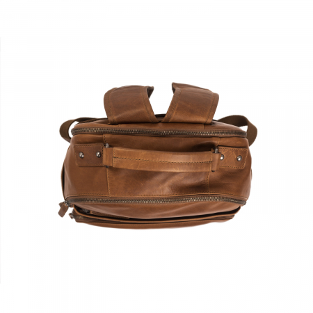 Rucsac pentru laptop de 14 inch si tableta, The Chesterfield Brand, din piele naturala, Austin, Maro coniac [10]