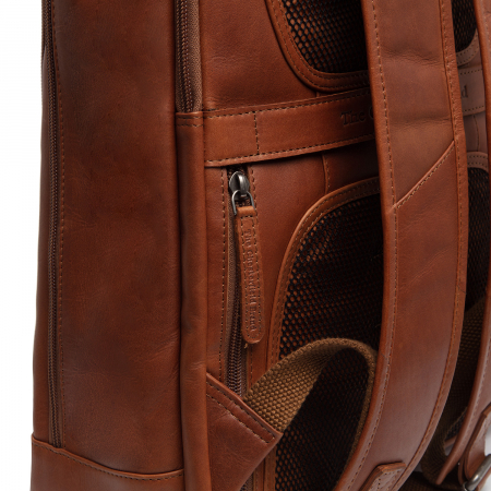 Rucsac cu compartiment laptop 14 inch, The Chesterfield Brand, din piele naturala, Detroit, Maro coniac [5]