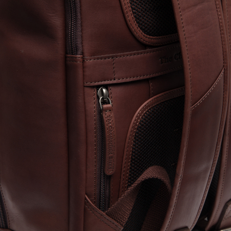 Rucsac cu compartiment laptop 14 inch, The Chesterfield Brand, din piele naturala, Detroit, Maro inchis [3]