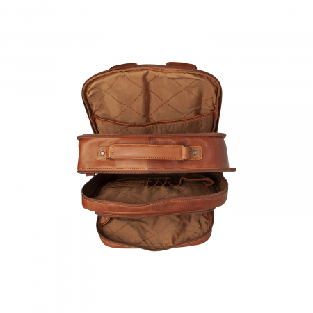 Rucsac calatorii / laptop 15,4 inch, The Chesterfield Brand, din piele, model Lennox, Maro coniac [5]