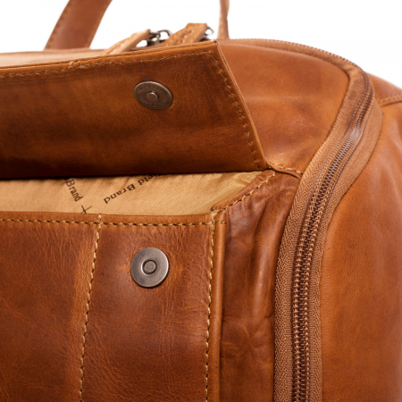 Rucsac pentru laptop de 15,4 inch, The Chesterfield Brand, din piele, model Rich, Maro coniac [8]