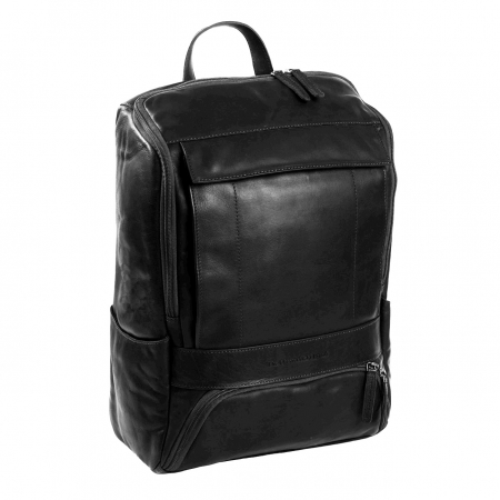 Rucsac pentru laptop de 15,4 inch, The Chesterfield Brand, din piele, model Rich, Negru [5]