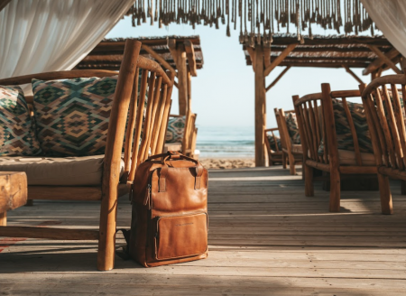 Rucsac pentru tableta si laptop de 14 inch, The Chesterfield Brand, din piele naturala, model Belford, Maro coniac [2]