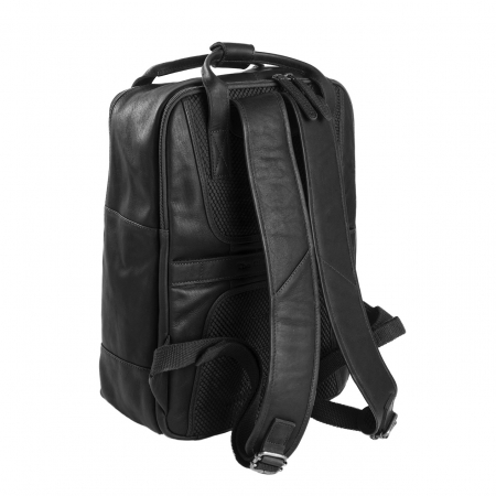Rucsac pentru tableta si laptop de 14 inch, The Chesterfield Brand, din piele naturala, model Belford, Negru [5]