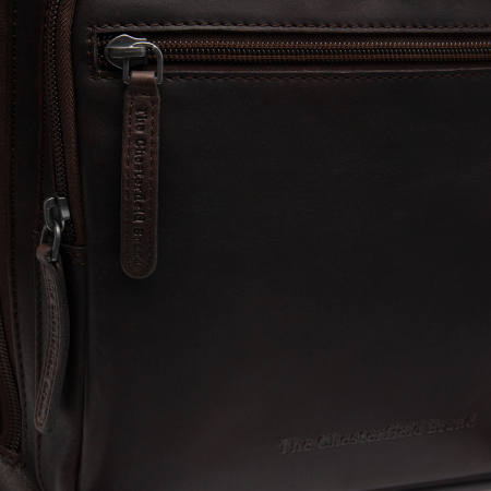 Rucsac pentru tableta si laptop de 15 inch, The Chesterfield Brand, din piele naturala, Calden, Maro inchis [4]