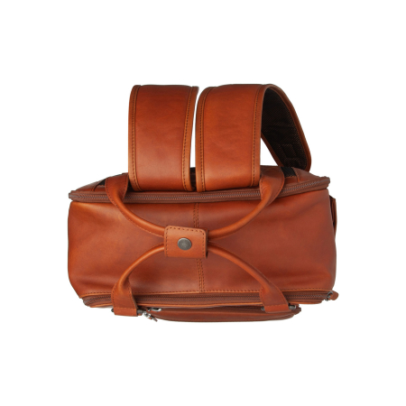 Rucsac pentru tableta si laptop de 15 inch, The Chesterfield Brand, din piele naturala, Calden, Maro coniac [2]
