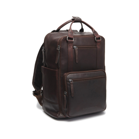 Rucsac pentru tableta si laptop de 15 inch, The Chesterfield Brand, din piele naturala, Calden, Maro inchis [1]