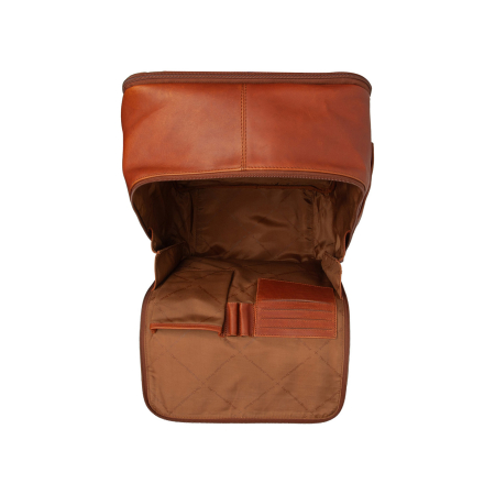 Rucsac pentru tableta si laptop de 15 inch, The Chesterfield Brand, din piele naturala, Calden, Maro coniac [3]