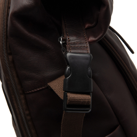 Rucsac pentru tableta si laptop de 16 inch, The Chesterfield Brand, din piele naturala, Remo, Maro inchis [5]