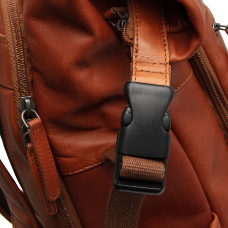 Rucsac pentru tableta si laptop de 16 inch, The Chesterfield Brand, din piele naturala, Remo, Maro coniac [6]