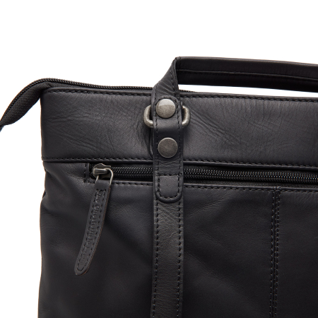 Rucsac si geanta, 2 in 1, The Chesterfield Brand, din piele naturala, Caldero, Negru [3]