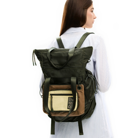 Rucsacuri - Rucsac si geanta de dama, Desigual, seria Basic Modular Discover, Verde Army