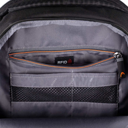 Rucsac sport, scoala, laptop 15.6 inch, Head Smart, cu USB, Negru [5]