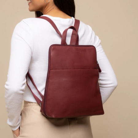 Rucsac The Chesterfield Brand din piele moale, Ilara, Visiniu [1]