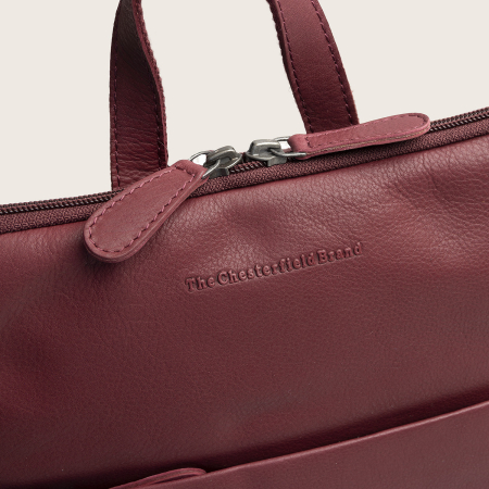 Rucsac The Chesterfield Brand din piele moale, Ilara, Visiniu [9]