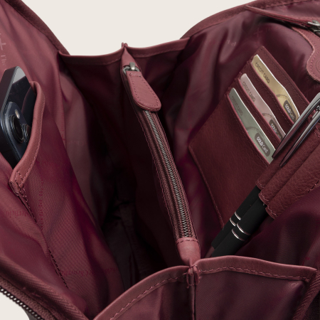 Rucsac The Chesterfield Brand din piele moale, Ilara, Visiniu [5]