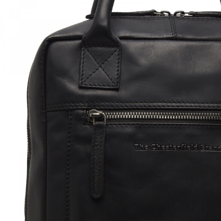 Rucsac cu compartiment pentru laptop 13 inch The Chesterfield Brand, piele naturala, Lincoln, Negru [1]