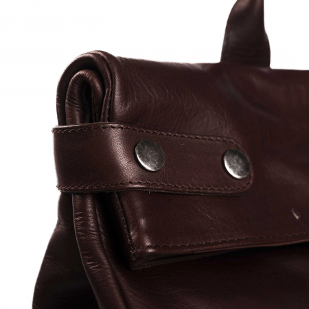 Rucsac The Chesterfield Brand, Graz din piele , cu compartiment pentru laptop de 15 inch, Maro inchis [4]